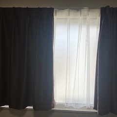 カーテン　茶色　85×120 4枚セットの画像