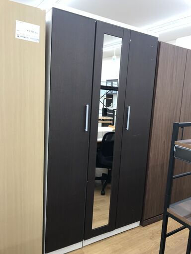 ★ジモティ割あり★  ワードローブ ダークブラウン H191×W100×D54 クリーニング済み KJ5650