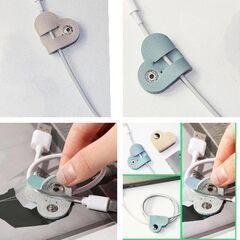 フェイクレザー/ケーブルイヤホンホルダー2個セット（新品）の画像