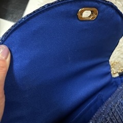 さくらんぼ柄　麦わら　クラッチバッグ　ショルダーバッグの画像
