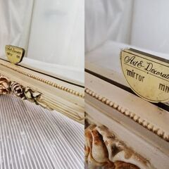 イタリア製 ART DECORATION ウォールミラー 壁掛け鏡 姿見 一面鏡 花 彫刻 レリーフ ロココ エレガント 検) シリック マリオコルチャゴ ロイズ アンティークス◆近隣配送無料 買取帝国 朝霞店 ヤ出の画像