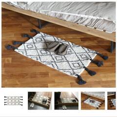【新品未使用】コットンラグ、玄関ラグ、キッチンラグ　50cm×80cm