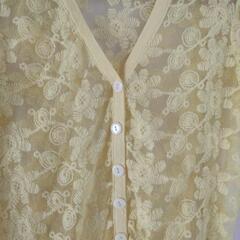 服/ファッション　SPRAY　黄色レースカーディガンの画像
