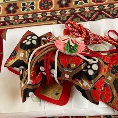 7歳向け・表側正絹・レトロ着物、飾り帯、バッグ、草履のセット・目立たない汚れありの画像