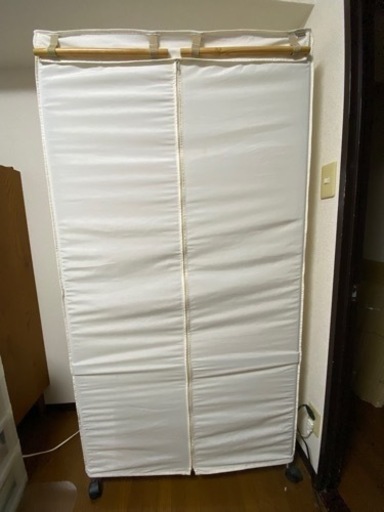 メタルラック　ワードローブ　カバー付き　スチールラック