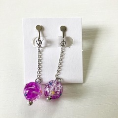 ヨーヨーイヤリング　紫