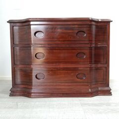 未使用保管品/西洋/クラシック/唐木/花梨/3段チェスト/横幅 約70.5㎝/小ぶり/アンティーク調/箪笥/タンス/家具/インテリア/E0DS0116の画像