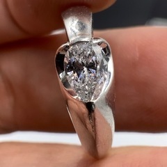 Pt900 プラチナ900 ダイヤモンド リング 指輪 0.561ct 9.2g 鑑定書付