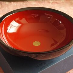 加賀漆器　菓子皿　叙勲記念品　菊紋入りの画像