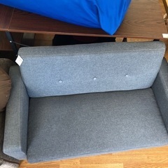 2人掛けソファー ファブリック グレー 【取りに来れる方限定！】