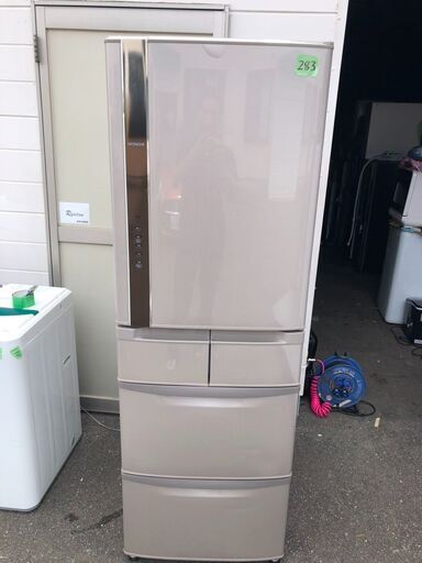 NO 283!!!!!!!!!!!!北九州市内配送設置可能✨ R-K42F-T 冷蔵庫 ビッグ\u0026スリム60 ソフトブラウン [5ドア /右開きタイプ /401L]