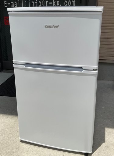 【RKGRE-365】特価！Comfee'/90L 2ドア冷凍冷蔵庫/RCT90WH/E/中古品/2023年製/当社より近隣無料配達！