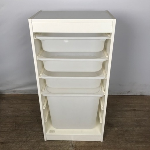 95 IKEA イケア TROFAST トロファスト 白 引き出し4段付き (886369)
