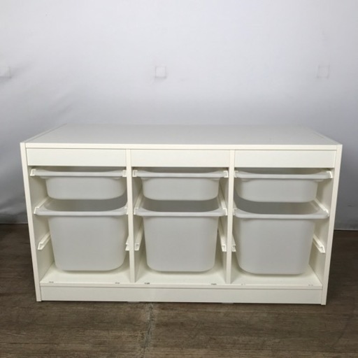 96 IKEA イケア TROFAST トロファスト 白 3列 引き出し6つ付き (901840)