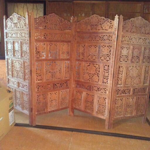 東南アジア系  50×120cmが4連 木製ついたて