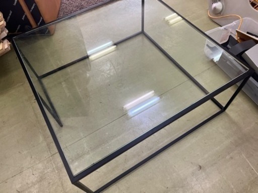 大塚家具　ガラステーブル 80角