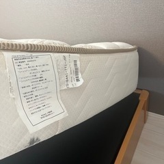 値下げ20日まで引取限定キングスダウン セミダブル ベッド マットレスフレーム付きの画像