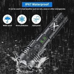 懐中電灯 led 強力 軍用 最強 USB 充電式 フラッシュライト XHP70.2 LED 10000ルーメンの画像