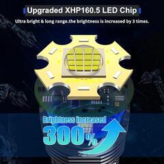 懐中電灯 led 強力 軍用 最強 USB 充電式 フラッシュライト XHP70.2 LED 10000ルーメンの画像