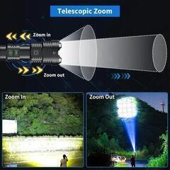 懐中電灯 led 強力 軍用 最強 USB 充電式 フラッシュライト XHP70.2 LED 10000ルーメンの画像