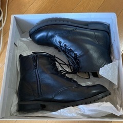arisana 編み上げブーツ　24cm 黒の画像