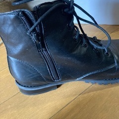 arisana 編み上げブーツ　24cm 黒の画像