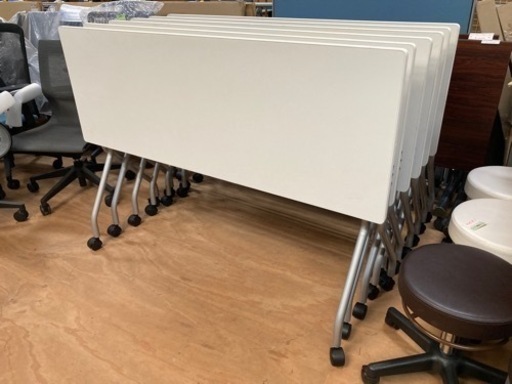 フォールディングテーブル トーカイスクリーン ミーティングテーブル 幅140cm ホワイト 中古