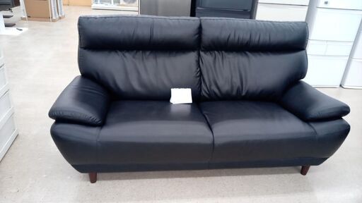 ★ジモティ割あり★  ソファー　２人掛け 黒 H×D×W クリーニング済み TJ7432
