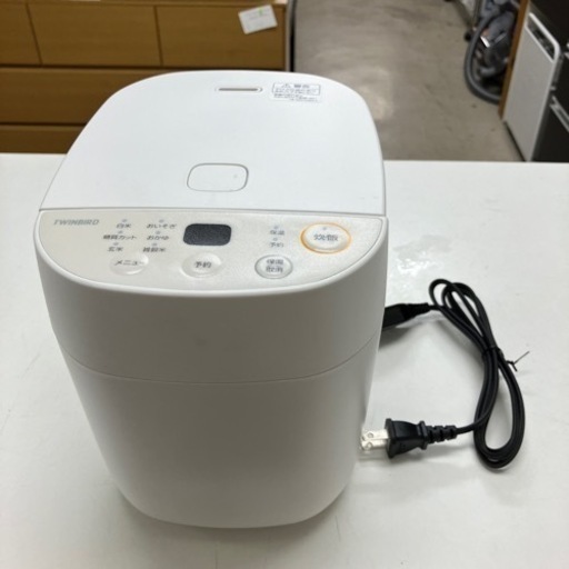 ロ2407-440 TWINBIRD マイコン炊飯ジャー RM-4547 0.27L 1.5合 2022年製　通電確認済 中古美品