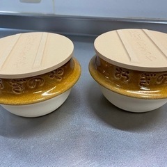 中古　お米プレゼント付き　おぎのやの釜飯の器　2個セットおまけつ...