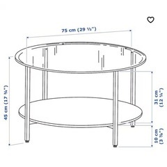 IKEA テーブル/VITTSJÖ ヴィットショー美品の画像