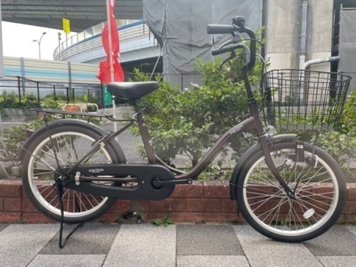 ?新車?20インチ　アサヒサイクル　サントス　乗り降りしやすいU型フレーム　LEDダイナモライト　ブラウン　点検調整永久無料　西宮