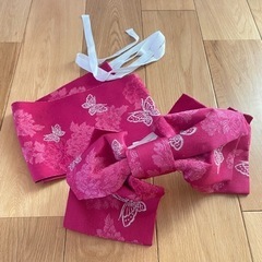 作り帯 ピンク 蝶々 浴衣　帯