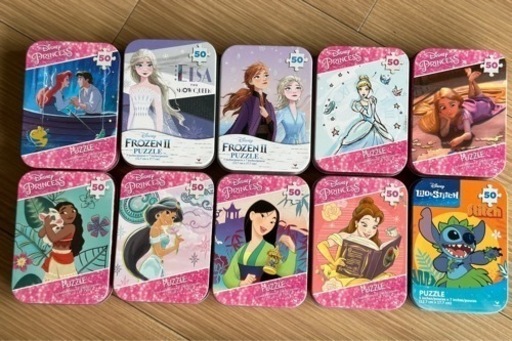 ミニジグソーパズル (50ピース) 収納缶入り 10個セット ディズニー