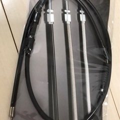 【新品】 SR400 SR500 全年式 クラッチワイヤー 黒 20cmロングの画像