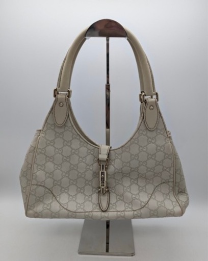 GUCCI グッチ グッチシマ GG柄 ニュージャッキー ハンドバッグ ショルダーバッグ バック レザー ライトベージュ系 肩掛け