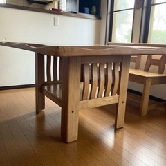 【商談中】ダイニングテーブル　ベンチ2脚　3点セット　6人掛けの画像