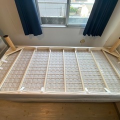 【譲渡済】無印良品 脚付マットレス スモール×2台セット【クイーンサイズ】の画像