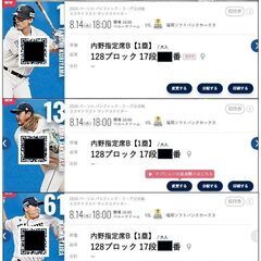 ■8/14 埼玉西武ライオンズ対福岡ソフトバンクホークス 内野指...