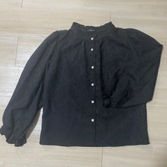【新品】ジャガードフリルブラウス/M
