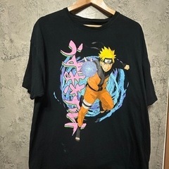 うずまきナルト　tシャツ 公式 ビンテージ ブラック プリントT...