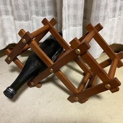 木製　折りたたみ式　ワインラック　ボトル置き