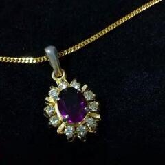 天然石アメジストネックレスの画像