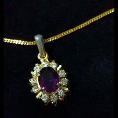 天然石アメジストネックレスの画像