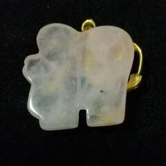 レア❗️縁起物‼️象の天然石ローズクォーツネックレストップ の画像