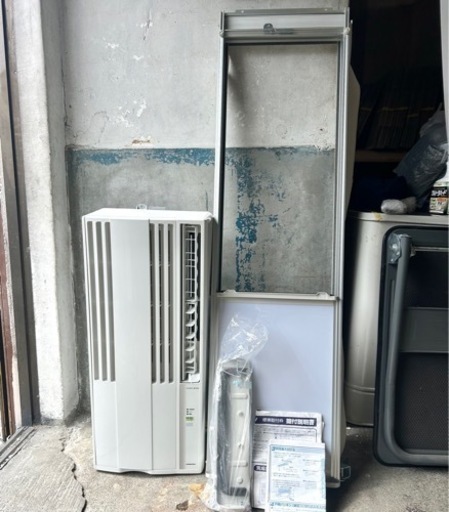 札幌市内配送可 美品 21年製 コロナ ルームエアコン ウインドエアコン CW-16A 窓枠付き