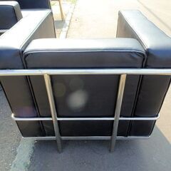 デザインナーズチェア■2P×1ｐ ブラック ル・コルビュジェ ソファセットの画像