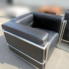 デザインナーズチェア■2P×1ｐ ブラック ル・コルビュジェ ソファセットの画像