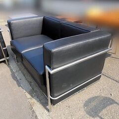 デザインナーズチェア■2P×1ｐ ブラック ル・コルビュジェ ソファセットの画像