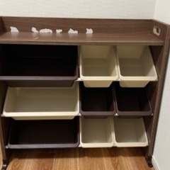 トイハウスラック製　おもちゃ収納・棚　ブラウンの画像